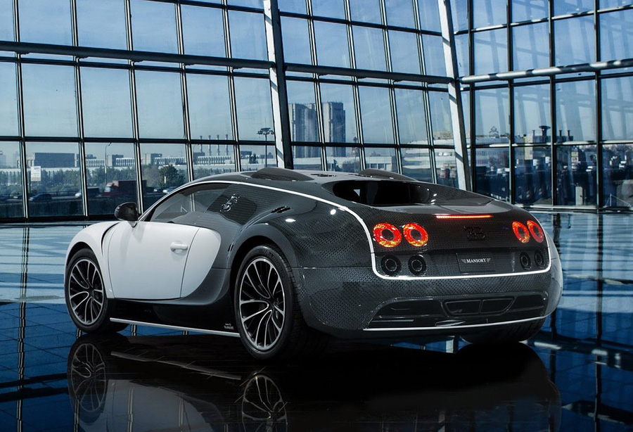 Teuerster Bugatti Veyron: Außen hinten, schwarz weiß